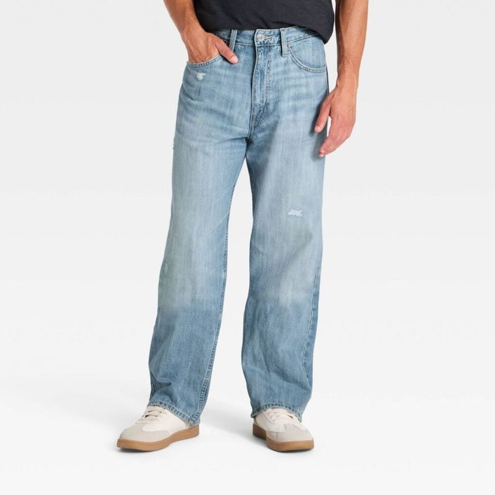 Men's Loose Fit Denim Jeans - Goodfellow & Co Light Wash 36x30